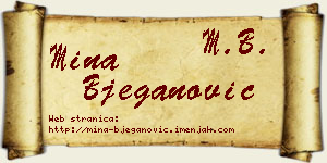 Mina Bjeganović vizit kartica